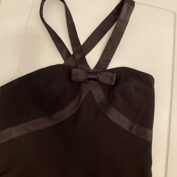 Escada Couture Black Cocktail Dress Wool XS Size 2 - Picture 4 of 5